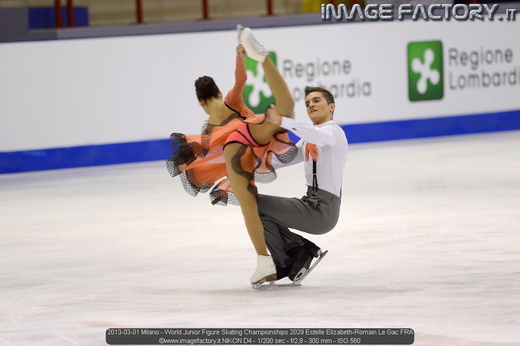 2013-03-01 Milano - World Junior Figure Skating Championships 2029 Estelle Elizabeth-Romain Le Gac FRA